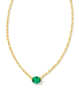 Kendra Scott Cailin Pendant Necklace - Gold Green Crystal