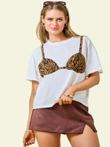 Born Wild Top - Off White/Brown