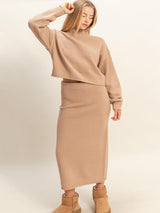 Feast Your Eyes Sweater Set - Dark Taupe