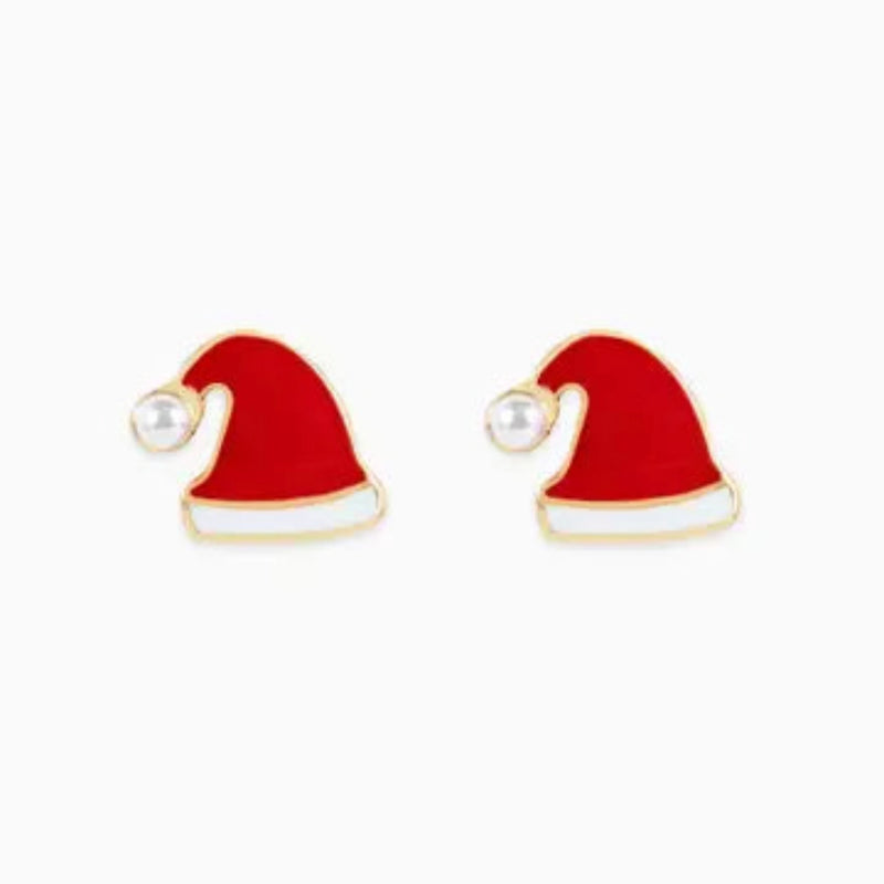 Santa Hat Earrings - Red