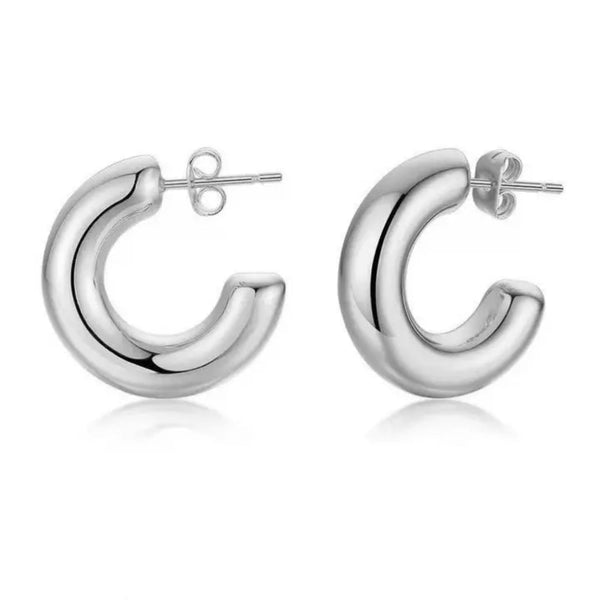 Sahira Chloe Mini Hoop Earrings - Silver