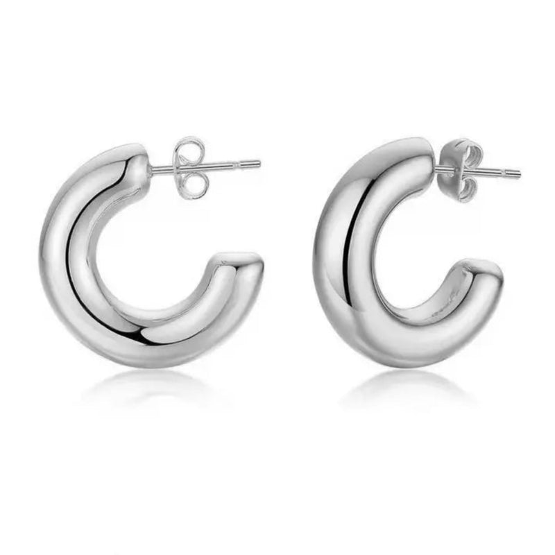 Sahira Chloe Mini Hoop Earrings - Silver