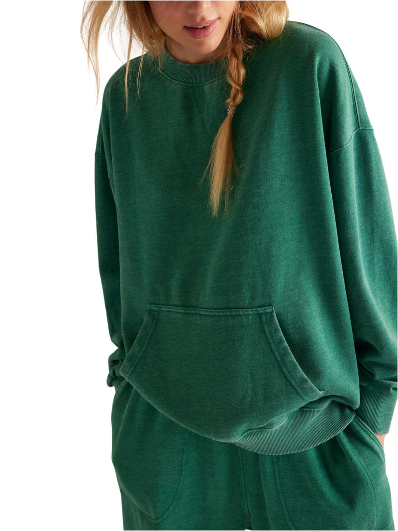 Free People Slow It Down Pullover - Rainforest Moss