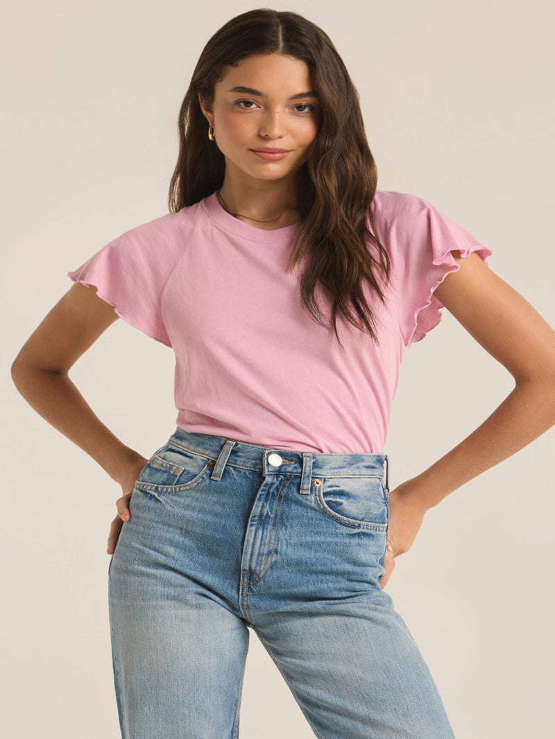 Z Supply Abby Flutter Tee - Sunset Mauve