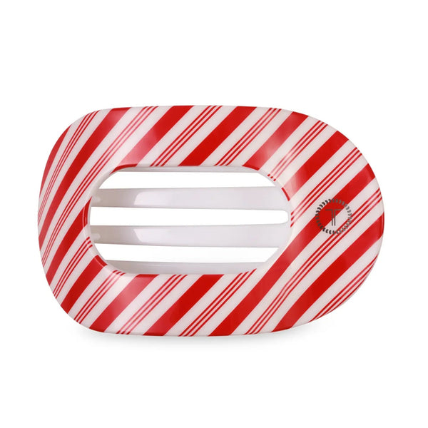 Teleties Flat Large Round Hairclip - Candy Cane Crush