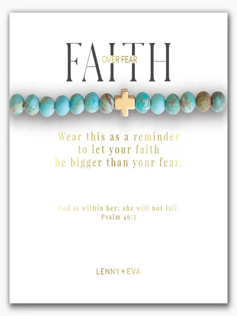 Faith Over Fear Cross Bracelet