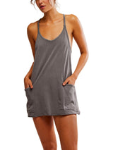 Free People Movement Hot Shot Mini Dress - Gunmetal