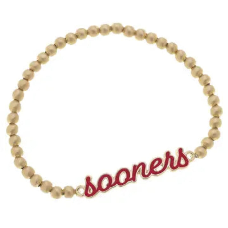 Gameday Enamel Script Stretch Bracelet - Gold