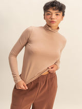 Minimal Style Turtleneck - Dark Taupe