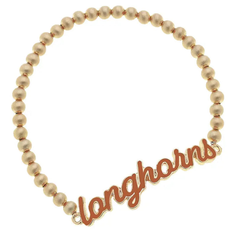 Gameday Enamel Script Stretch Bracelet - Gold