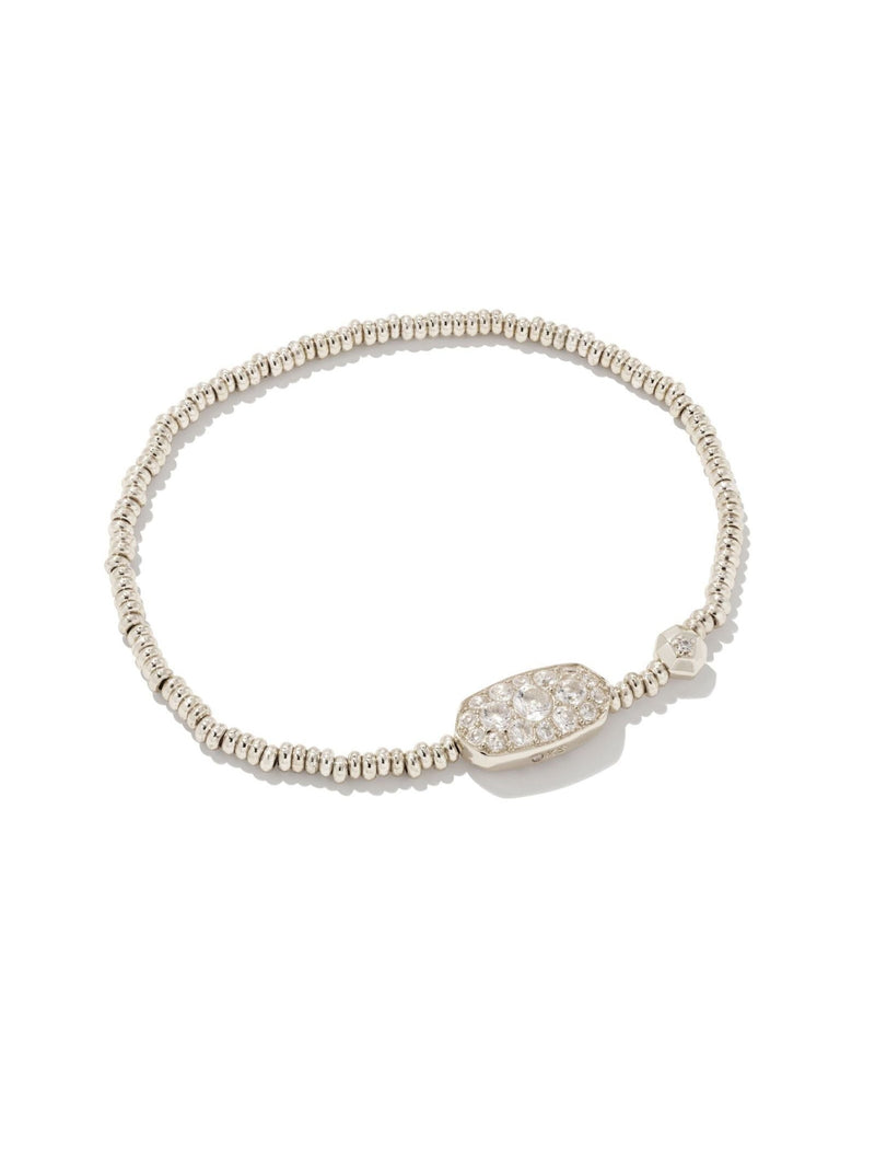 Kendra Scott Grayson Stretch Bracelet - Rhodium White Crystal