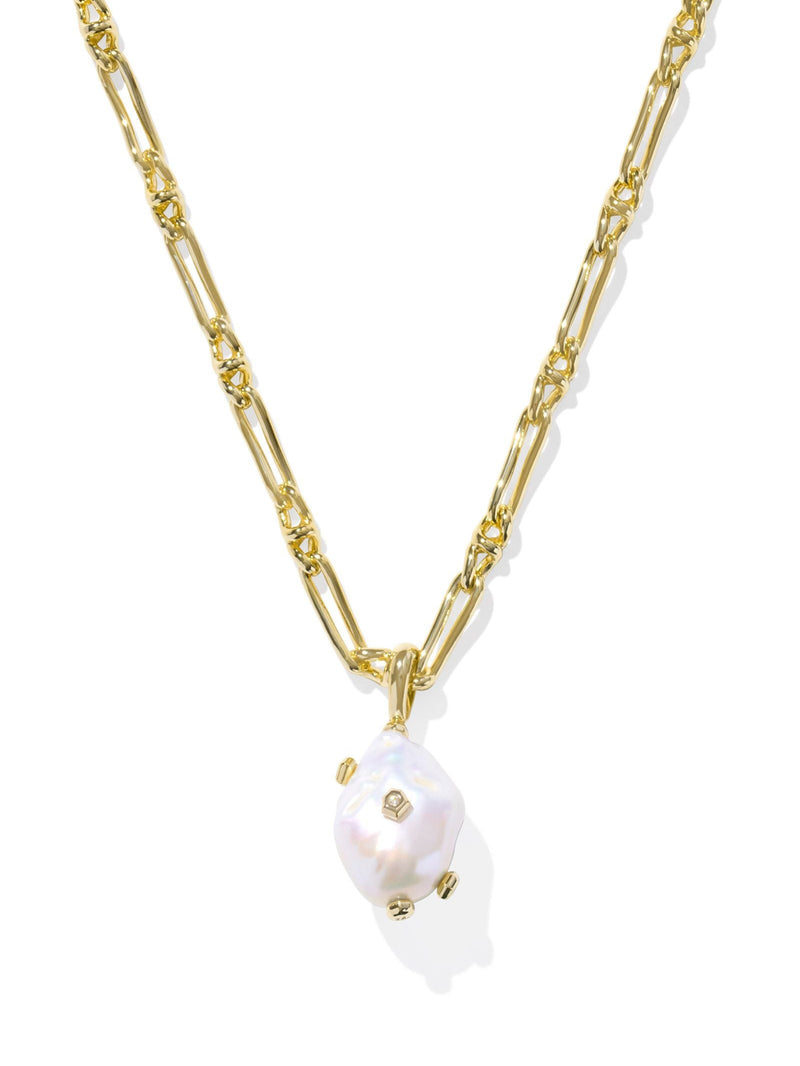 Kendra Scott Melody Long Pendant Necklace - Gold White Pearl