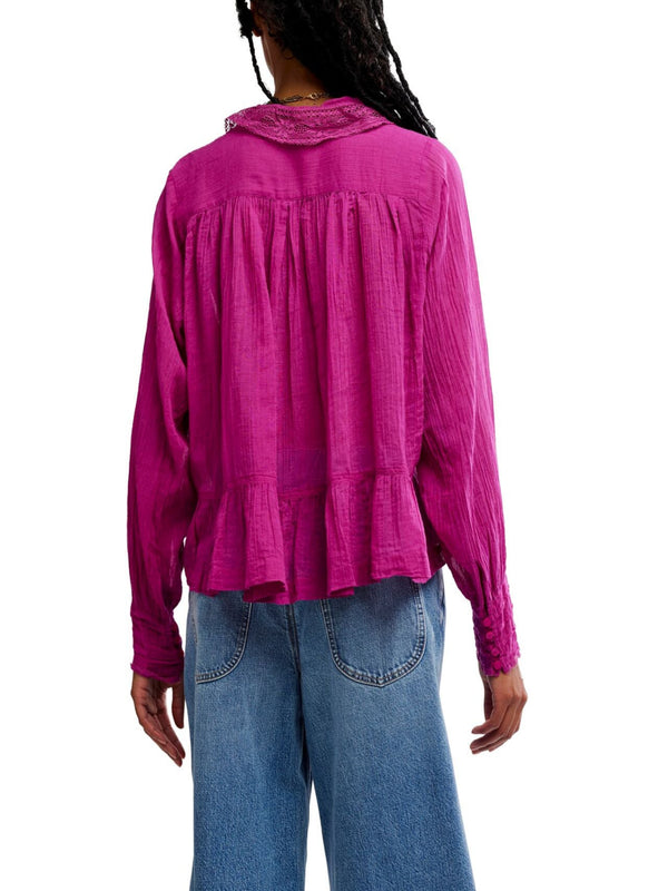 Free People Elodie Blouse - Dragon Fruit
