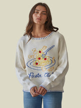 Pasta Club Knit Sweater - Cream