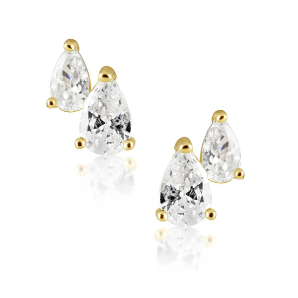 Sahira Harmony Mini Pear Studs - Gold