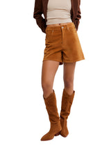 Free People Tippi Vegan Suede Short - Dark Honey