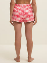 Z Supply Rosie Gingham Short - Kiss Me Red
