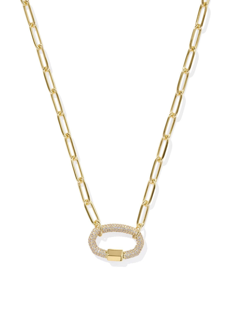 Kendra Scott Emery Link And Chain Necklace - Gold White Crystal