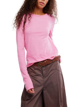 Free People Nova Tee LS - Pink Carnation
