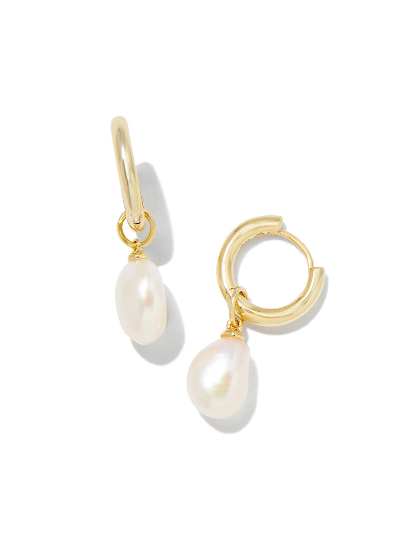 Kendra Scott Willa Huggie Earring - Gold White Pearl