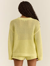 Z Supply Kiami Crochet Sweater - Limeade