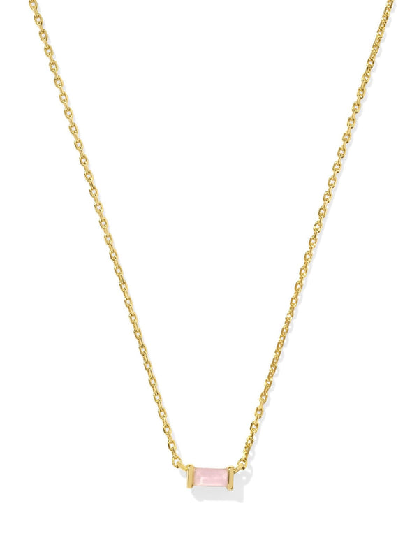 Kendra Scott Juliette Pendant Necklace - Gold Rose Quartz