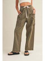 Mixed Media Pants - Burnt Moss