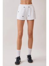 Lone Star Knit Shorts - White
