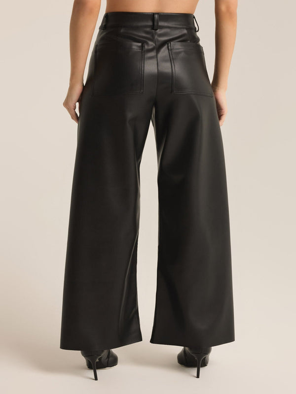 Z Supply Rilynn Fuax Leather Pants - Black