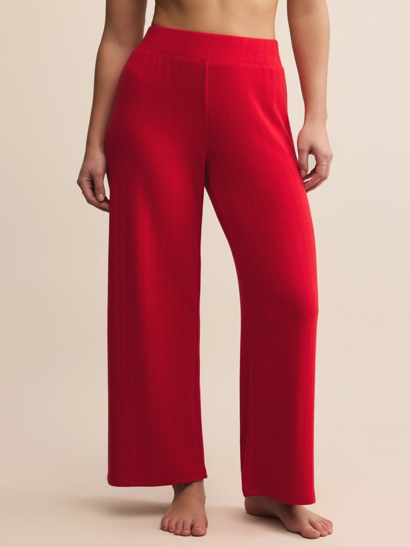 Z Supply Luxe Pointelle Pant - Festive Red