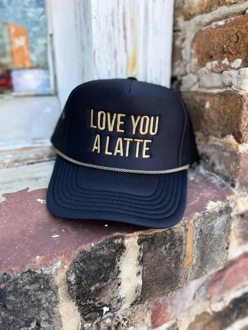 Love You A Latte Trucker Hat - Black