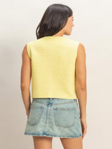 Vest Behavior Top - Pale Yellow