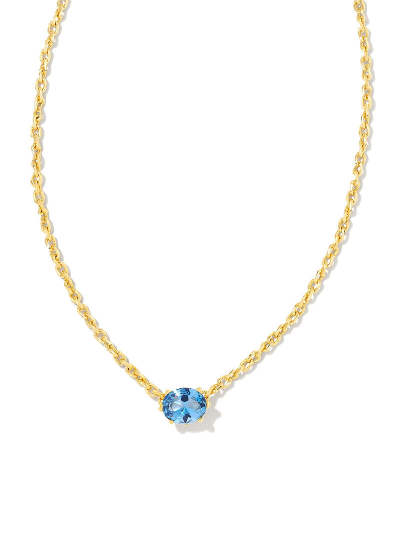 Kendra Scott Cailin Pendant Necklace - Gold Blue Violet Crystal