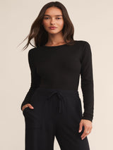 Z Supply Second Skin Crew LS - Black