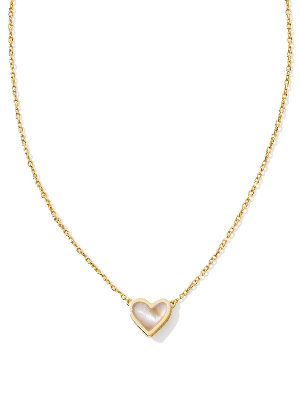 Kendra Scott Framed Ari Heart Necklace - Gold Iridescent Abalone