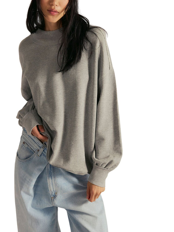 Free People Palm Springs Turtle Pullover - Heather Grey