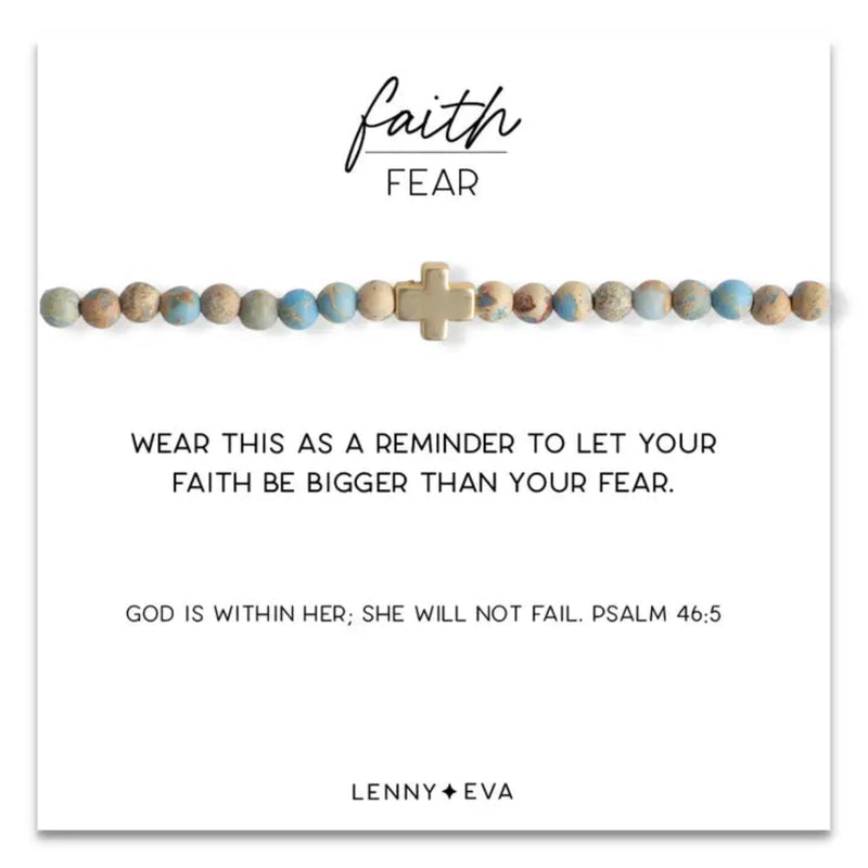 Faith Over Fear Cross Bracelet