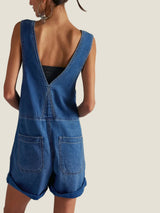 Free People Jude Shortall Romper - Mid Indigo