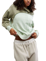 Free People Movement Colorblock Homestretch Pullover - Sage Stone Combo