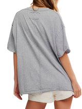 Free People Nina Tee V - Heather Grey