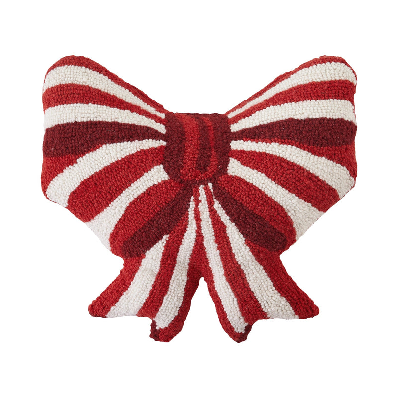 Bow Hook Pillow - Red/White