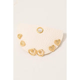 Half Display Pad Studs And Hoops Earrings Set - Gold