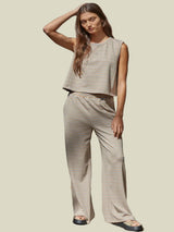 Dream State Striped Set- Taupe Sky