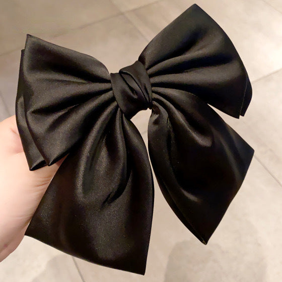 Large Bow Hair Clip - Black