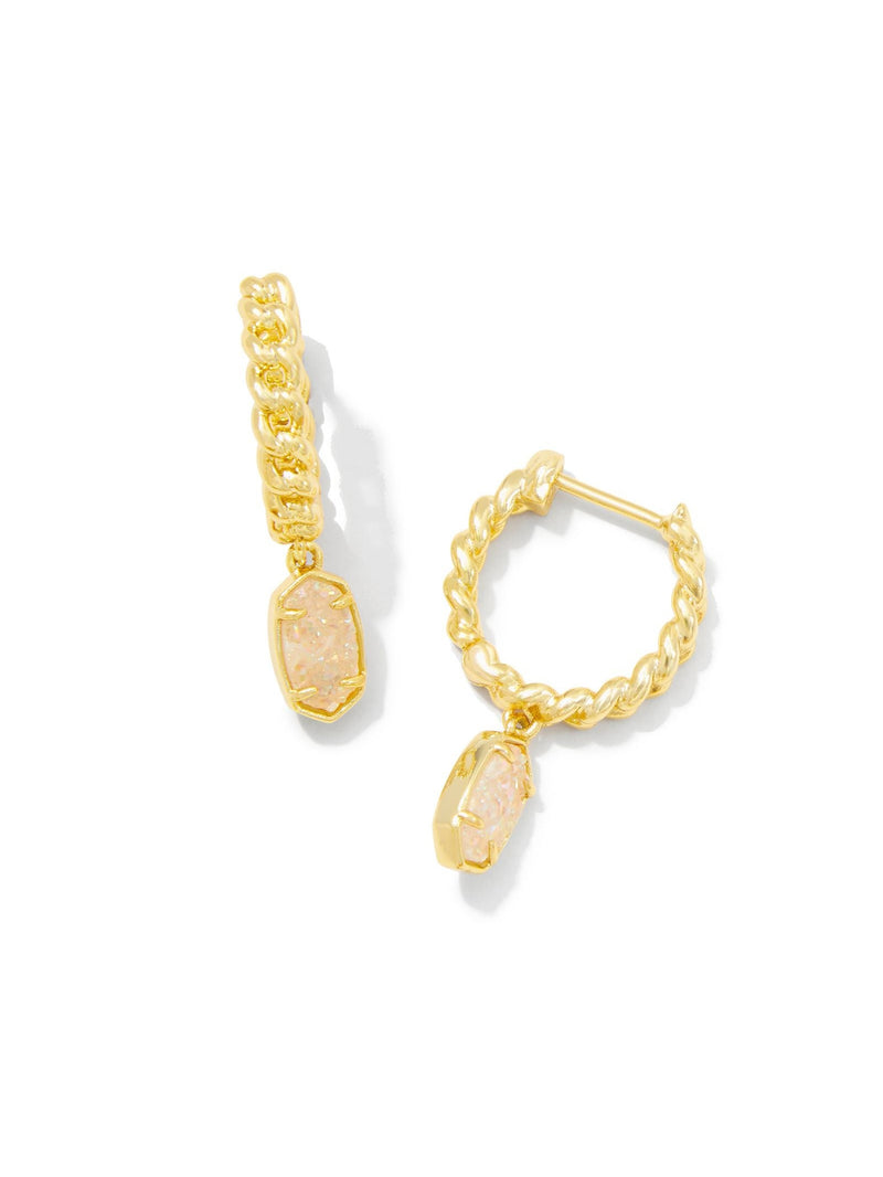 Kendra Scott Emilie Huggie Earrings - Gold Iridescent Drusy
