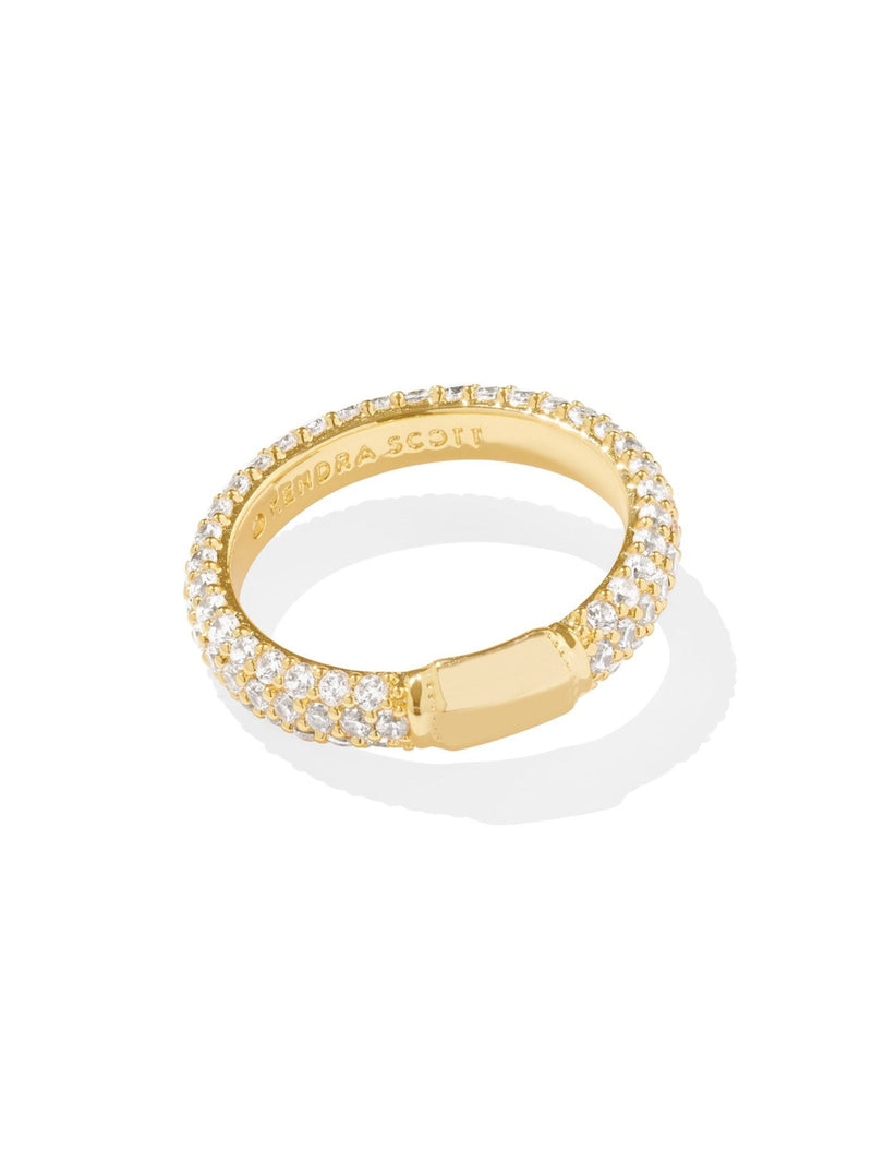 Kendra Scott Emery Band Ring Gold White Crystal - 7