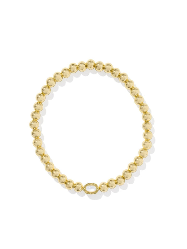 Kendra Scott Mini Elaina Stretch Bracelet - Gold Ivory MOP