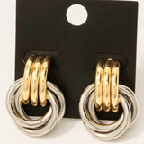 Multi Layered Link Dangle Earrings