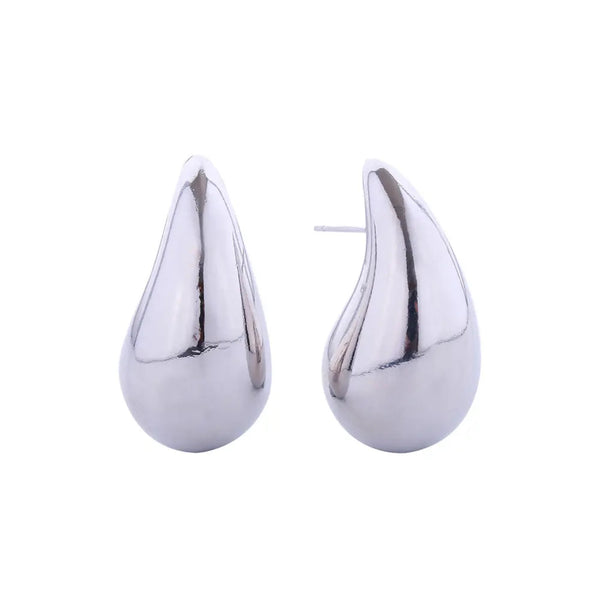Raindrop Post Earrings - Silver