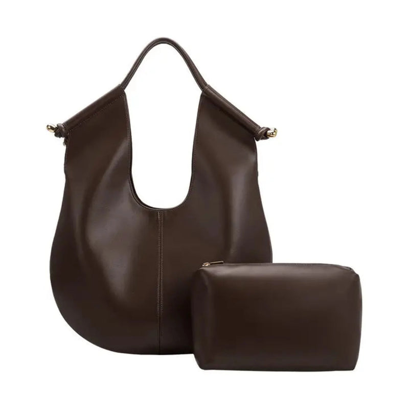 Melie Bianco Tracy Recycled Vegan Shoulder Bag - Espresso